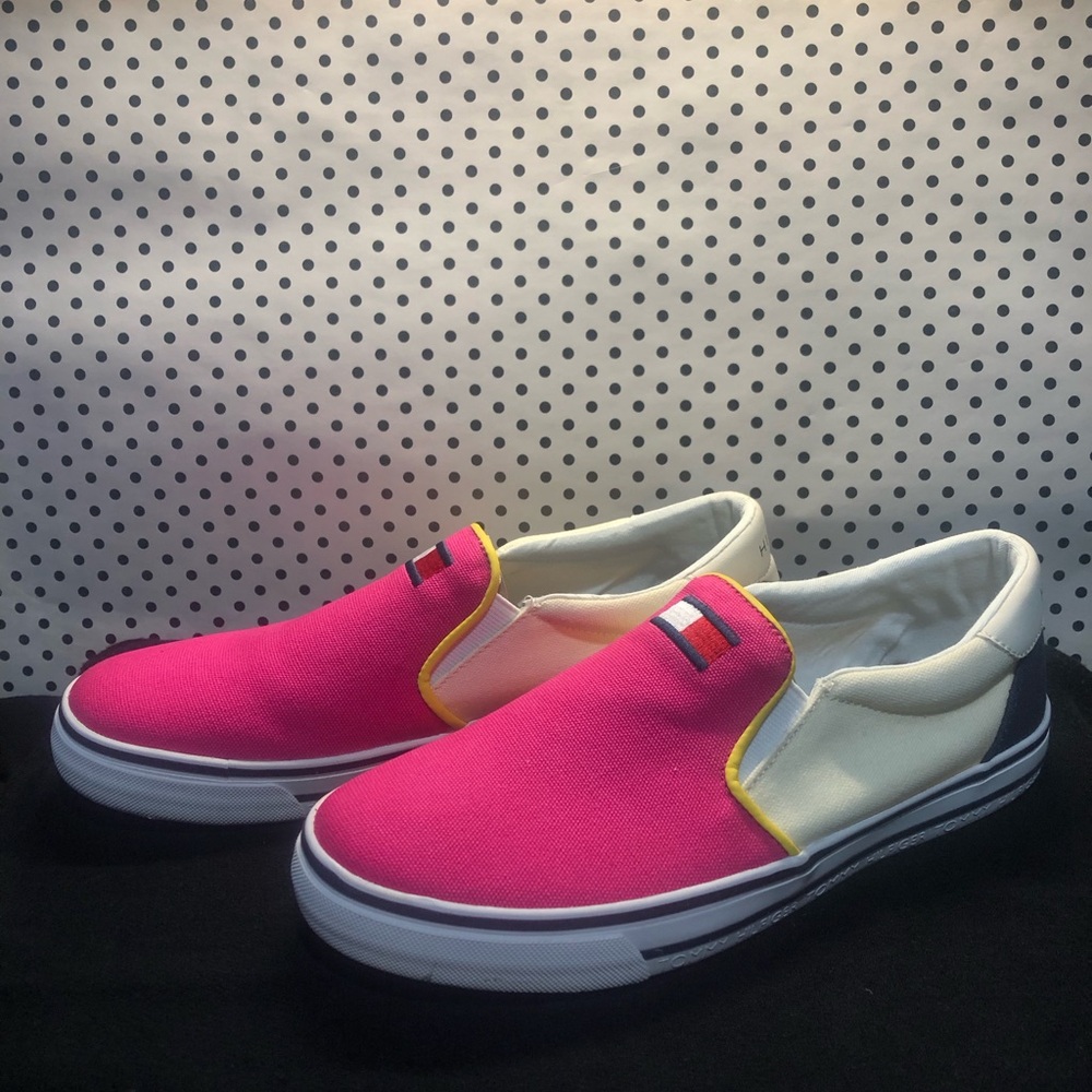 Tommy Hilfiger Women’s Oaklyn3 Slip On Sneakers, Pink/White/Navy